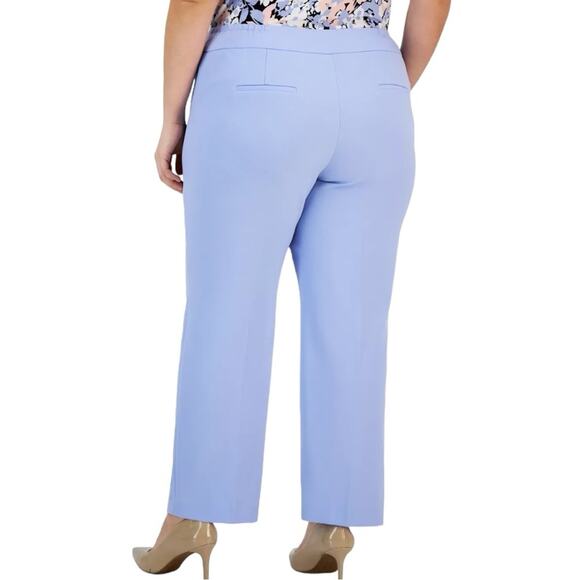 Kasper New Dress Pants Straight Leg Flat Front Sky Blue Women’s Plus Size 20W - Picture 3 of 10